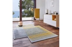 Canevas Geo Rug Grey -Broste Copenhagen Shop a m amb canevasgeo grey yellow lifestyle 2