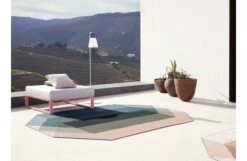 Diamond Kilim Outdoor Rug Nude Petrol -Broste Copenhagen Shop a m amb diamon nude teal lifestyle 2