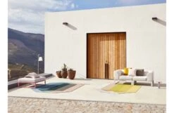 Diamond Kilim Outdoor Rug Nude Petrol -Broste Copenhagen Shop a m amb diamond nude teal lifestyle