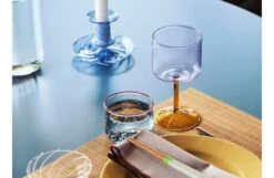 Hay Tint Wine Glasses Set Of 2 -Broste Copenhagen Shop bamboo place stripe light blue with white 1