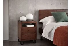 Brunel Bedside Table Dark Wood