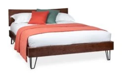 Brunel Bed Wooden Headboard Dark Wood