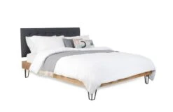 Brunel Bed Fabric Headboard Smoke Grey -Broste Copenhagen Shop brunel fabric headboard 140x10 1