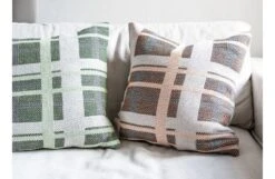 Tradition Recycled Check Cushion Green 50 X 50cm -Broste Copenhagen Shop cushion 1