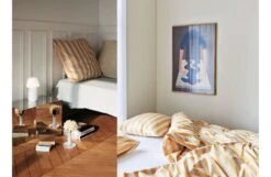 Hay Été Warm Yellow Pillowcase -Broste Copenhagen Shop ete pillow case warm yellowp white flare milk stripe candleholder blue 1