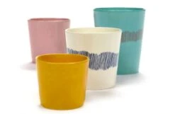 Serax Ottolenghi Feast Swirl Coffee Cup White And Blue Set Of 4 -Broste Copenhagen Shop feast cups all 4 3 4