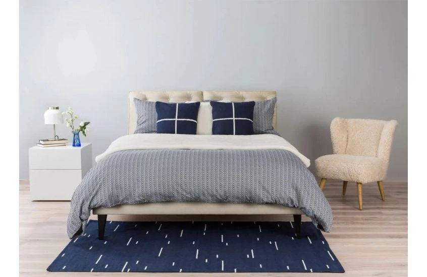 Herringbone Navy Standard Pillowcase 2 Herringbone Navy Standard Pillowcase - Image 2