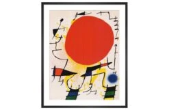 Le Soleil Rouge By Joan Miro Framed Print