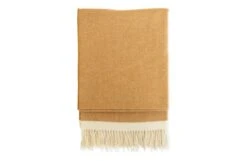 Lambswool Edge Throw Mustard 140 X 200cm