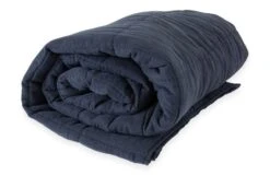 Linen Cotton Quilt Navy