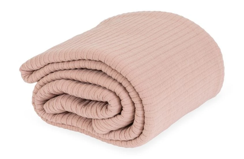 Lule Cotton Linear Quilt Dusky Pink 240 X 260cm 1 Lule Cotton Linear Quilt Dusky Pink 240 X 260cm