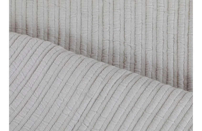 Lule Cotton Linear Quilt Grey 140 X 200cm 2 Lule Cotton Linear Quilt Grey 140 X 200cm - Image 2