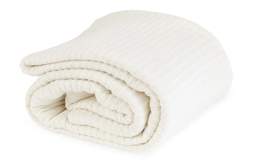 Lule Cotton Linear Quilt Off White 240 X 260cm 1 Lule Cotton Linear Quilt Off White 240 X 260cm