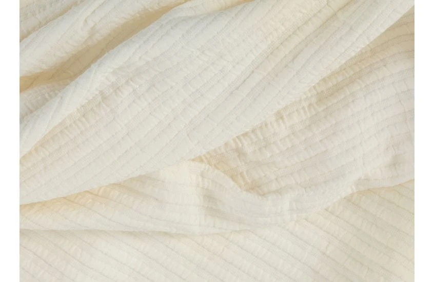 Lule Cotton Linear Quilt Off White 240 X 260cm 4 Lule Cotton Linear Quilt Off White 240 X 260cm - Image 4