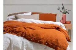 Washed Linen Cinnamon Fitted Sheet Super King -Broste Copenhagen Shop m i mixed washed linen 1 2 7