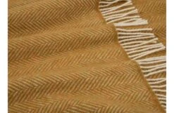 Merino & Cashmere Herringbone Throw Mustard 136 X 180cm -Broste Copenhagen Shop merino cashmere throw herringbone mustard 1856