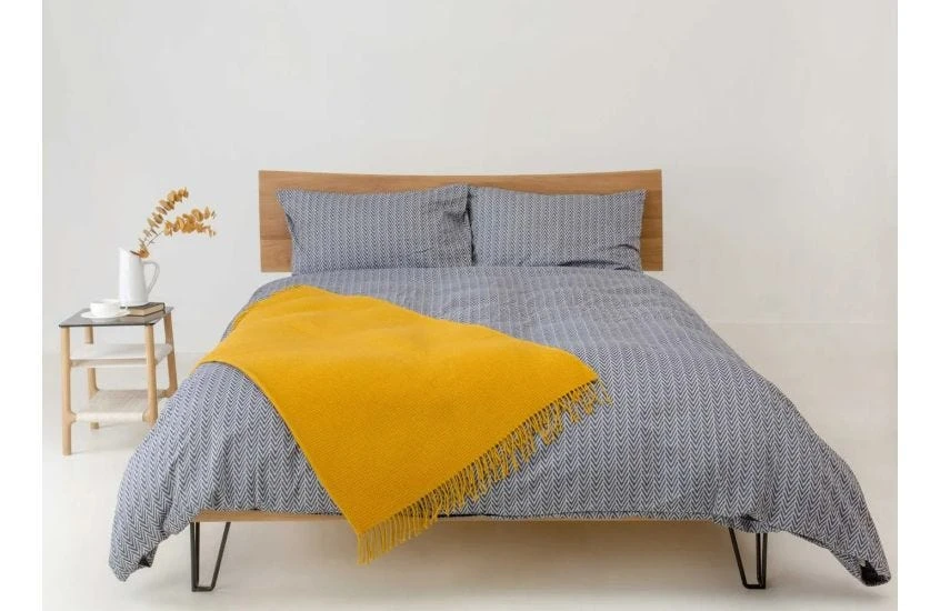 Herringbone Navy Standard Pillowcase 3 Herringbone Navy Standard Pillowcase - Image 3