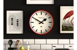 Number Three Railway Wall Clock Red -Broste Copenhagen Shop numthr390fer number three railway fire engine red style 1