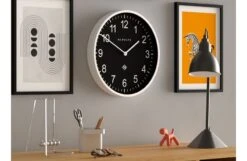Number Three Professor Wall Clock Polar White Black Face -Broste Copenhagen Shop numthr436pw number three professor white skew2