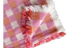 Poppy Merino Throw Pink 130 X 170cm -Broste Copenhagen Shop pink throw folded3