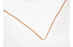 Organic Cotton Percale Cinnamon Piped Edge White Duvet Cover Double