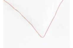 Organic Cotton Percale Pink Piped Edge White Bed Linen