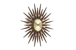 Pluto Starburst Gold Wall Clock -Broste Copenhagen Shop pluto wall clock dark oak brass 3