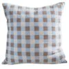 Poppy Merino Check Cushion Blue 50 X 50cm