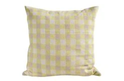 Poppy Merino Check Cushion Green 50 X 50cm