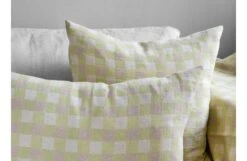 Poppy Merino Check Cushion Green 50 X 50cm -Broste Copenhagen Shop poppy green mix2