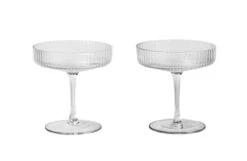 Ferm LIVING Ripple Clear Champagne Saucer Set Of 2
