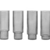 Ferm LIVING Ripple Smoked Grey Long Drink Glasses Set Of 4