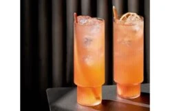 Ferm LIVING Ripple Clear Long Drink Glasses Set Of 4 -Broste Copenhagen Shop r i ripple long drink glasses set of 4 2