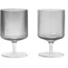 Ferm LIVING Ripple Smoked Grey Wine Glass Set Of 2