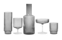 Ferm LIVING Ripple Glassware Smoke Grey 16 Ferm LIVING Ripple Glassware Smoke Grey -Broste Copenhagen Shop ripple group smoke 1