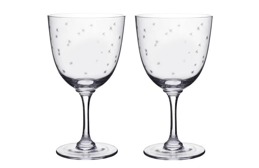 Wine Glasses Stars Set Of 2 1 Wine Glasses Stars Set Of 2