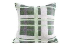Tradition Recycled Check Cushion Green 50 X 50cm