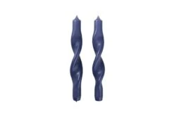 Broste Copenhagen Twist Candles Set Of 2 -Broste Copenhagen Shop twist candles baja blue 2