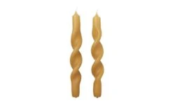 Broste Copenhagen Twist Candles Set Of 2 -Broste Copenhagen Shop twist candles golden yellow 2