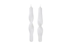 Broste Copenhagen Twist Candles Set Of 2 -Broste Copenhagen Shop twist candles pure white 2