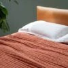 Kantha Velvet Bedspread Terracotta