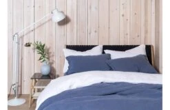 Washed Linen White Oxford Pillowcase -Broste Copenhagen Shop washed linen blue lifestyle 2 1 1 1