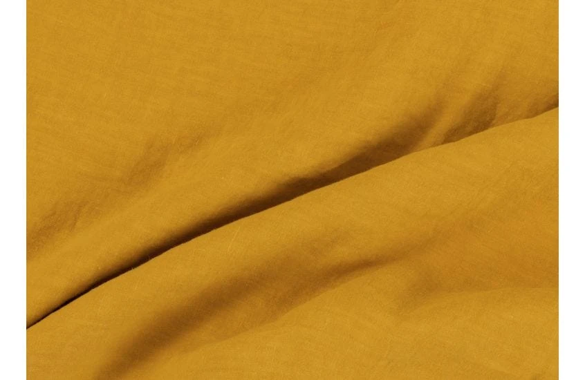 Washed Linen Mustard Fitted Sheet King 2 Washed Linen Mustard Fitted Sheet King - Image 2