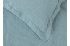 Washed Linen Slate Blue Fitted Sheet King