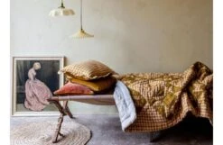 Wes Gingham Cushion Mustard 35 X 55cm